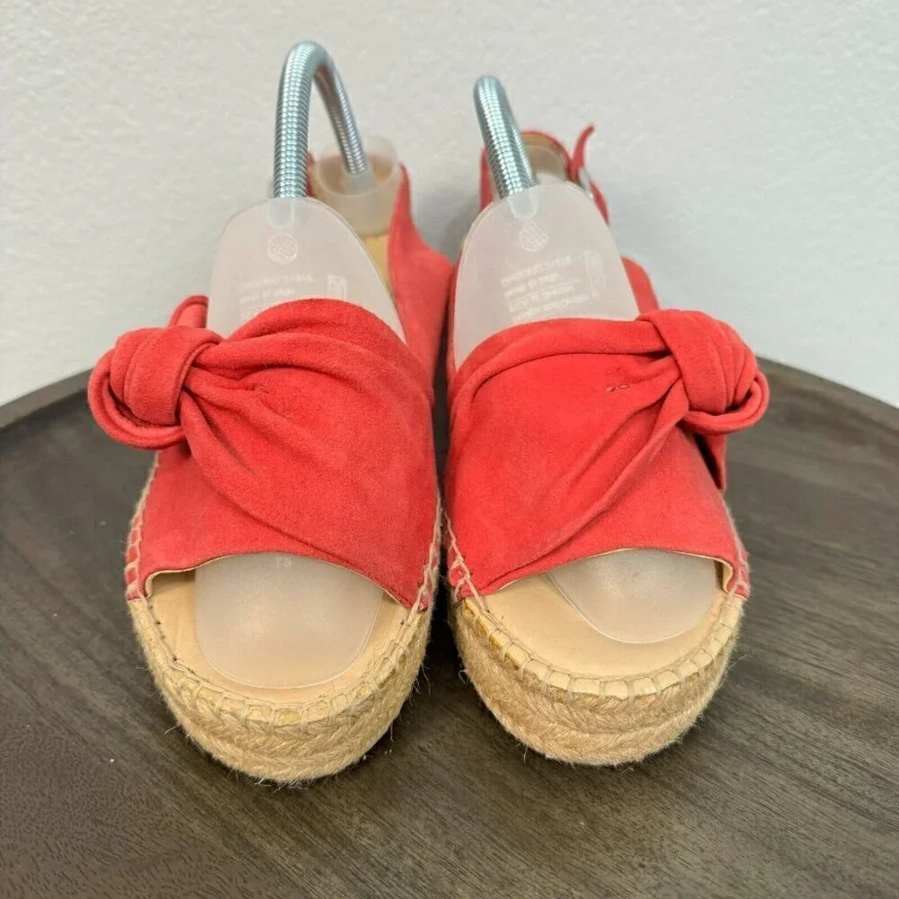 Franco Sarto Women's Pirouette Espadrille Bow Tie Slingback Wedge Sandal 9.5M